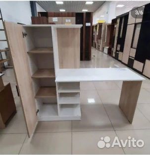 Компьютерный стол Бейсик сонома\белый