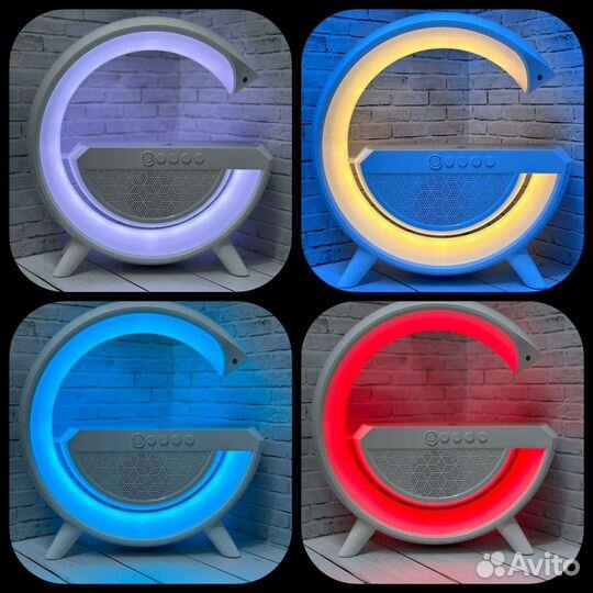 Колонка - ночник с беспроводной зарядкой