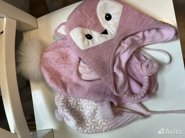 Шапка шлем для девочки 48 50 52