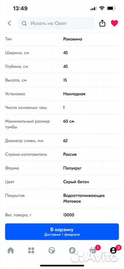 Раковина для ванной