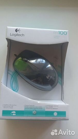 Мышь компьютерная проводная Logitech m100