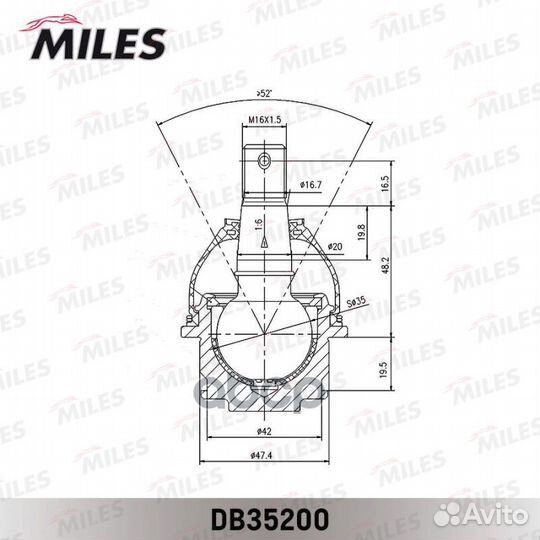 Опора шаровая toyota hilux III 05- пер.ниж.лев