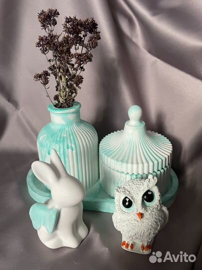 Гипсовые фигурки,вазы,шкатулки,подсвечник