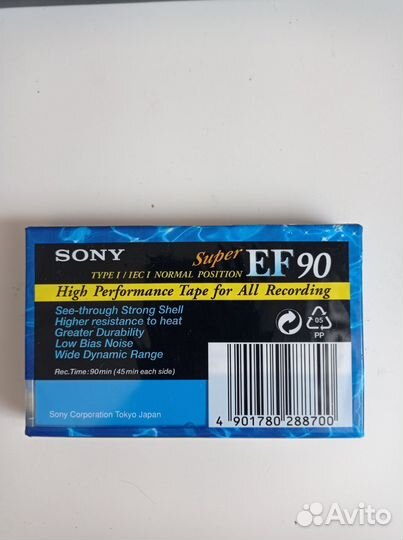 Кассета sony ef 90 в упаковке новая