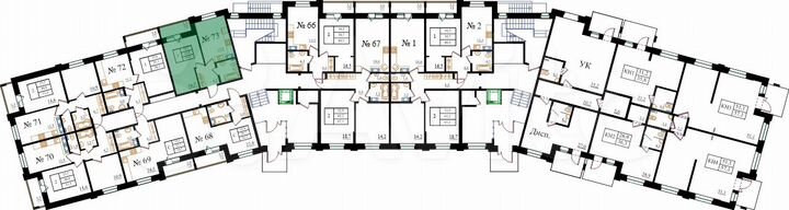 1-к. квартира, 40,6 м², 1/8 эт.