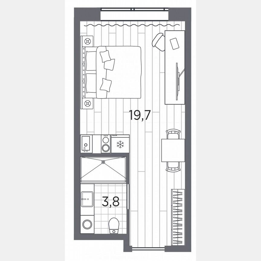 Апартаменты-студия, 23,5 м², 3/13 эт.