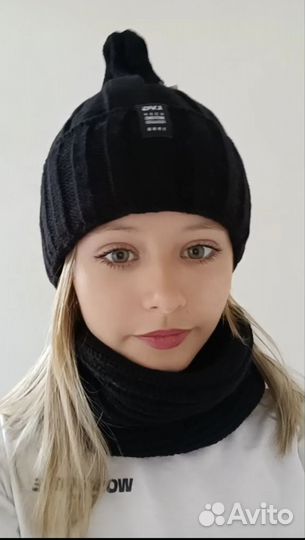 Новый зимний комплект шапка+снуд