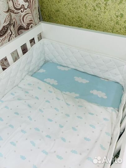 Комплект Икеа(бортики,одеяло,подушка)