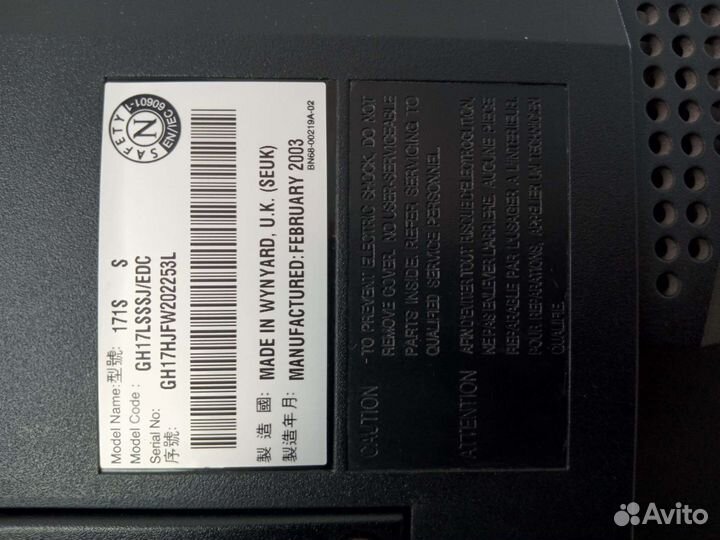 Монитор Samsung syncmaster 171s