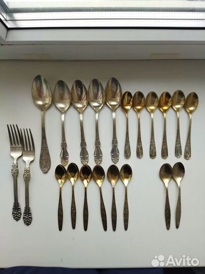 Мельхиоровые ложки, вилки