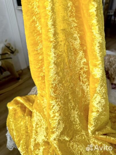 Плюш СССР бархат желтый винтаж ретро ткань