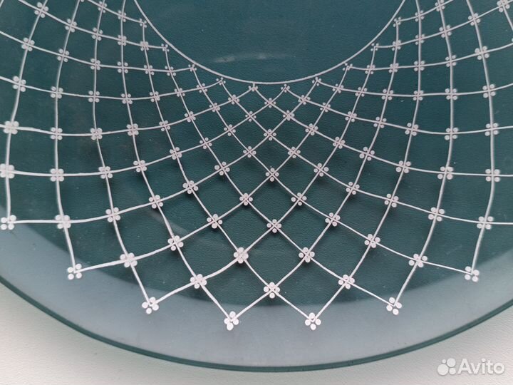 Набор тарелок и розеток тёмное стекло