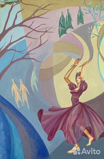 Картины 7 шт. «Философия танца» масло 90x60 см