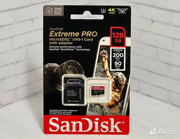 Sandisk Extreme Pro 128Gb Карта памяти MicroSD