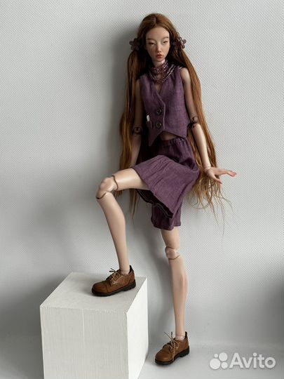 Льняной костюм для кукол bgd формата 1/4