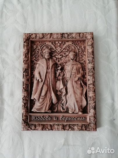 Резные пано(иконы), Часы, таблички, подносы