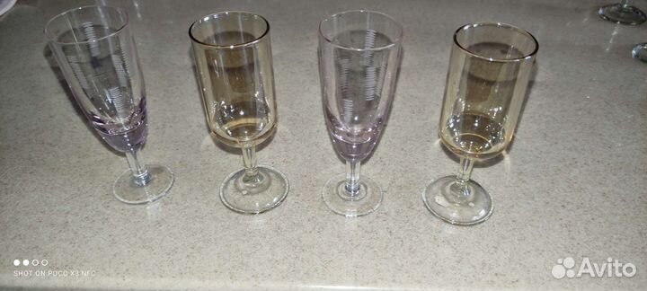 Фужеры цветной хрусталь СССР