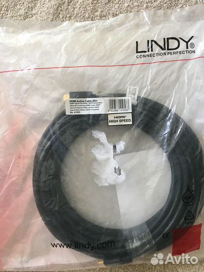 Кабель hdmi 20м Lindy