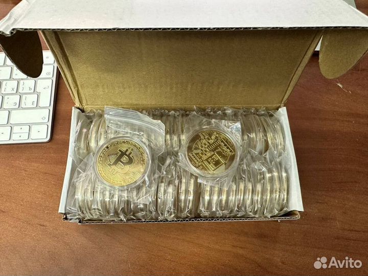 Сувенирная монета Биткоин Bitcoin оптом от 100штук
