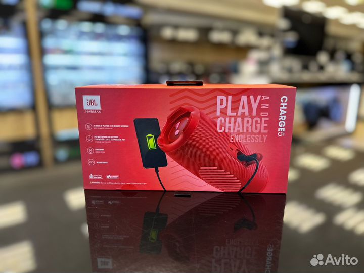 Портативная колонка JBL Charge 5 RED 40 Вт