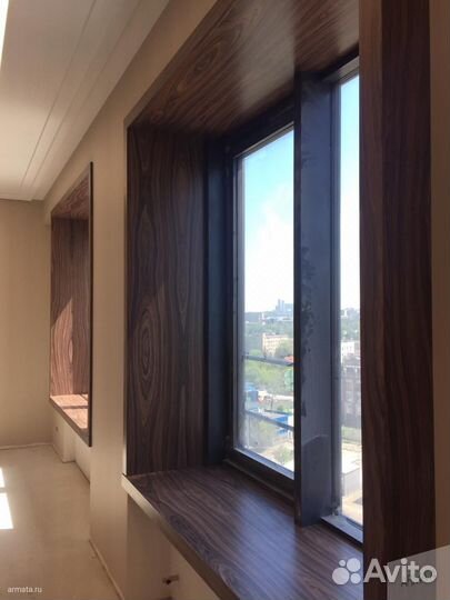 Подоконники и откосы из шпона