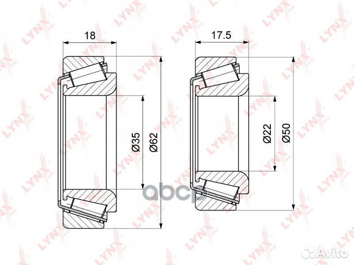 Подшипник ступицы, комплект WB-1282 lynxauto