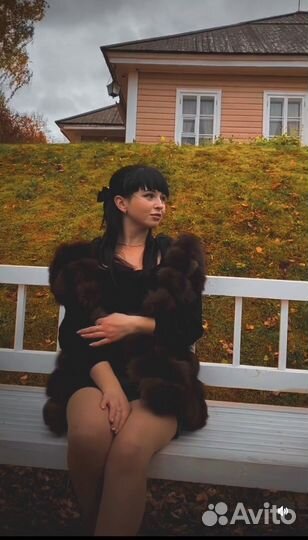 Шуба из песца «цвет под соболя»