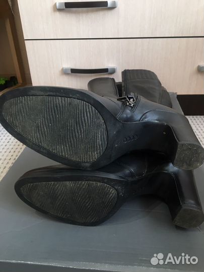 Демисезонные кожаные сапоги Ecco