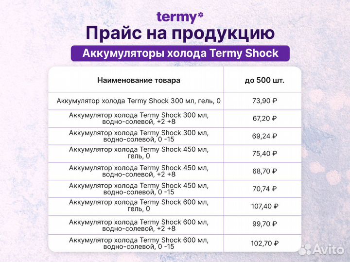 Аккумулятор холода Termy Shock