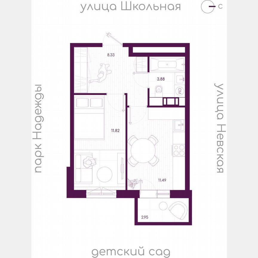 1-к. квартира, 36,4 м², 5/5 эт.