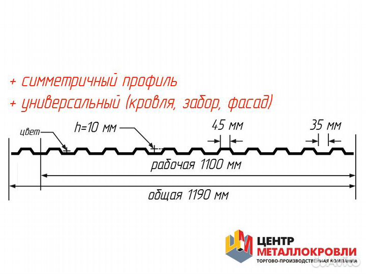 Профнастил нс10
