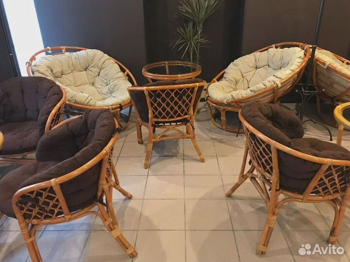 Кресло Папасан из натурального ротанга