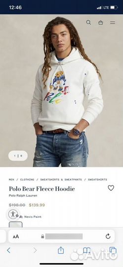 Polo ralph lauren bear худи оригинал