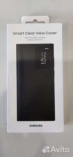 Чехол черный smart clear view cover для s22 ultra