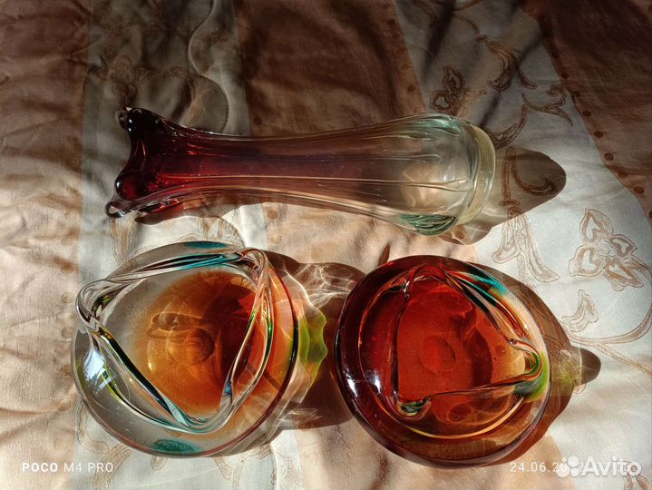 Пепельницы цветное стекло Чехословакия