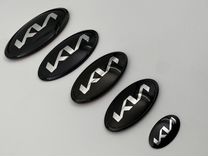 Эмблема KIA нового образца чёрная значок Киа