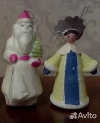Снегурочка и Дед мороз СССР елочные игрушки