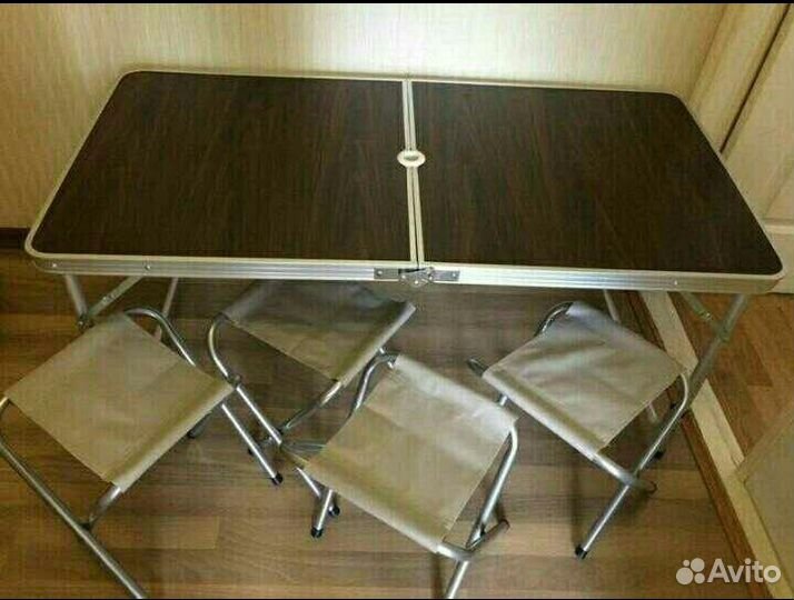 Стол складной туристический со стульями 4шт