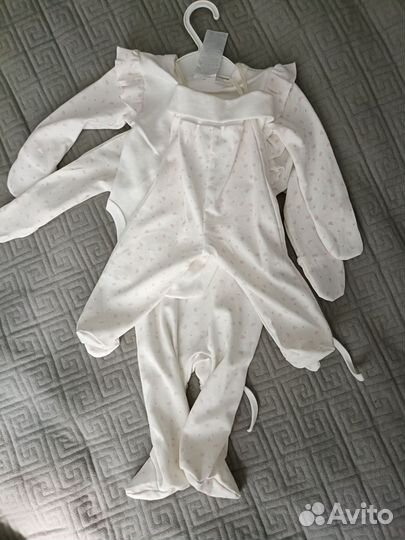 Боди, слип,ползунки,чепчик на девочку 62