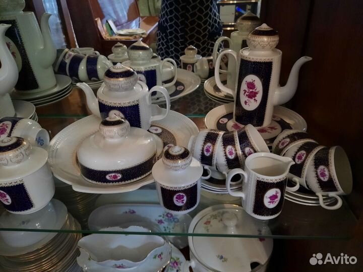 Кобальт,сервиз чайный и кофейный.Редкий