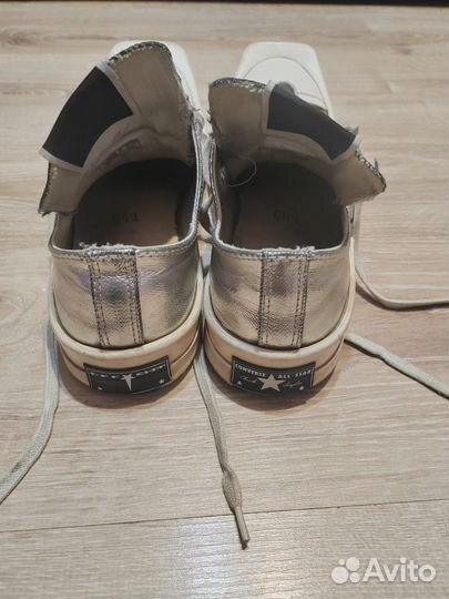 Кеды rick owens x converse turbodrk silver