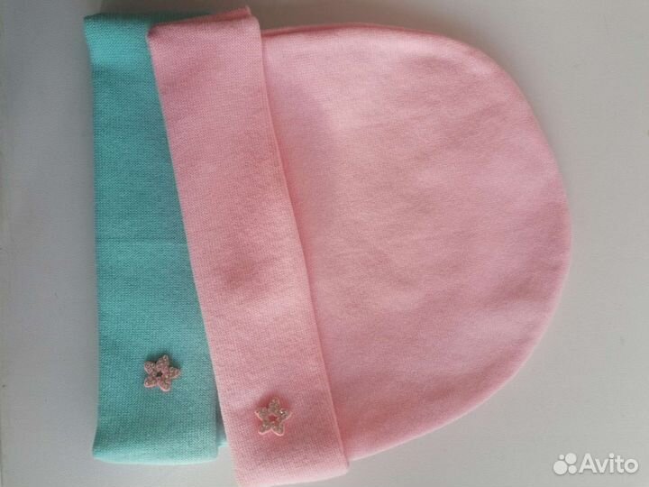 Шапочки берюзовый, розовый 44-48
