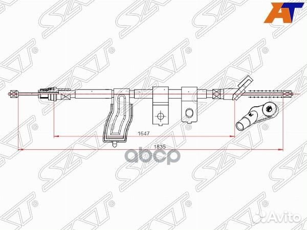 Трос ручного тормоза nissan qashqai+2 RH 07-13