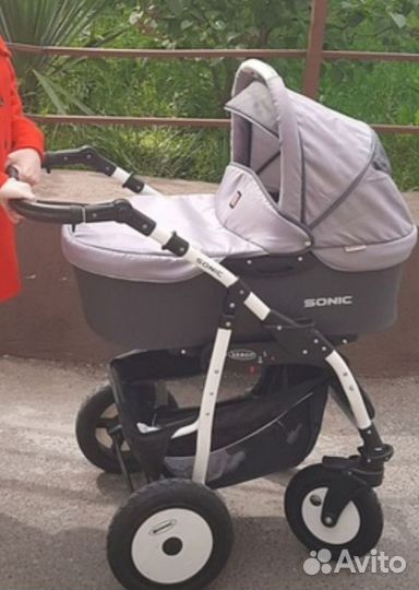 Коляска 3в1 sonic(серая)