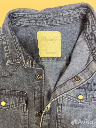 Джинсовая рубашка на мальчика 122-128