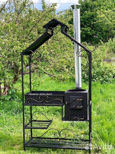 Мангал с печкой под казан