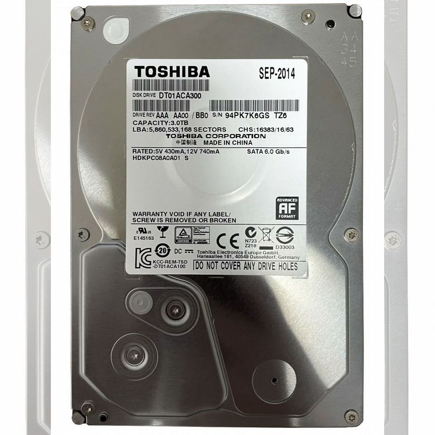 [DT01ACA300] Жесткий Диск Toshiba 3tb Sata3 3.5 Dt01aca300