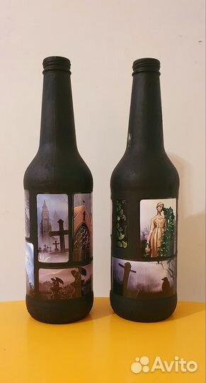 Бутылка стеклянная декупаж