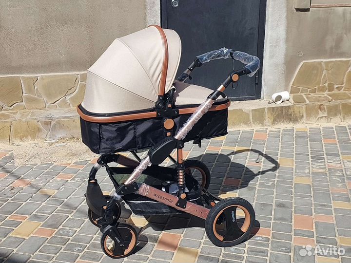 Коляска 2в1 трансформер Новая (кремовый)