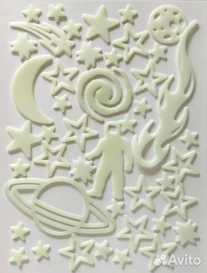 Набор наклеек светящихся в темноте